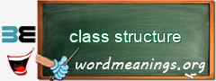 WordMeaning blackboard for class structure
